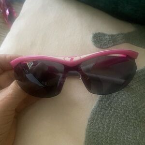 Chic Tiposi Cycling Pink & White Sunglasses with Smoke Lenses for Women